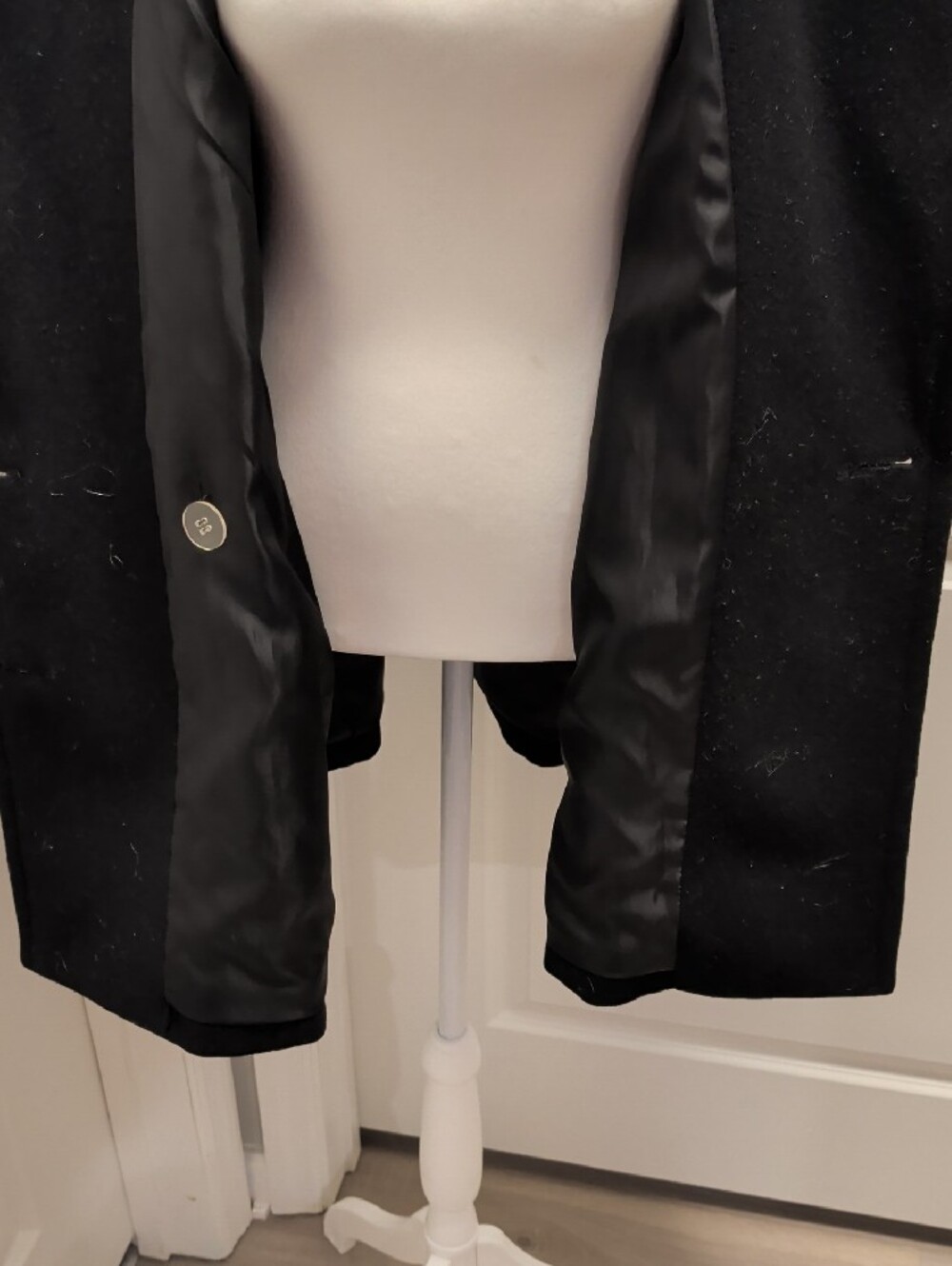 BRAETAN 2X Women's Pre-Owned Black Wool Peacoat - Timeless Double-Breasted - Picture 10 of 15